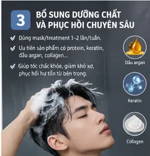 phục hồi tóc nam sau tẩy