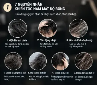tóc nam khô xơ chẻ ngọn